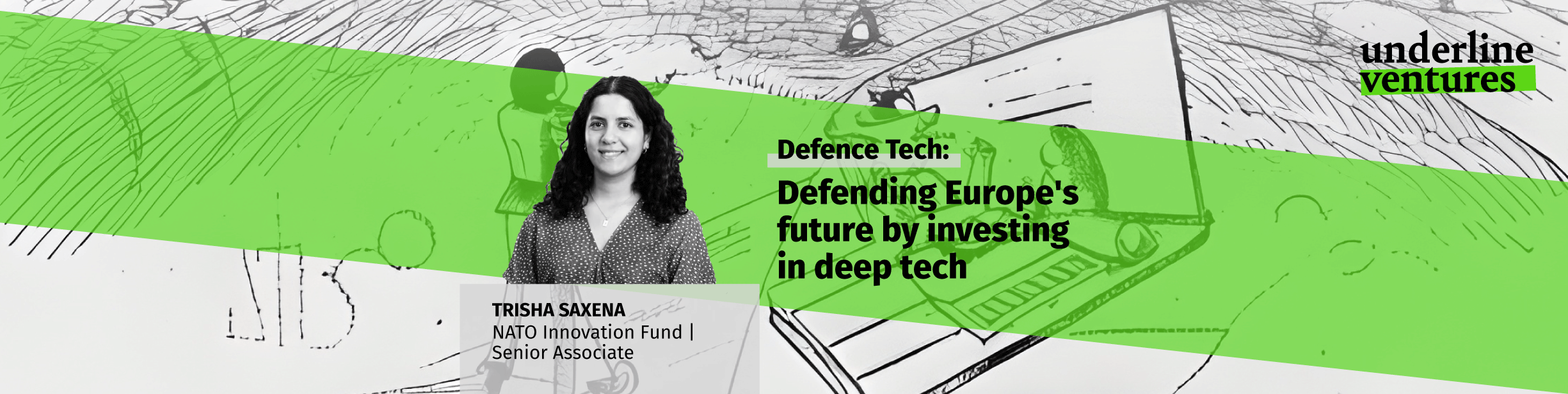 Visual illustrating investor in defence tech Trisha Saxena from NIF