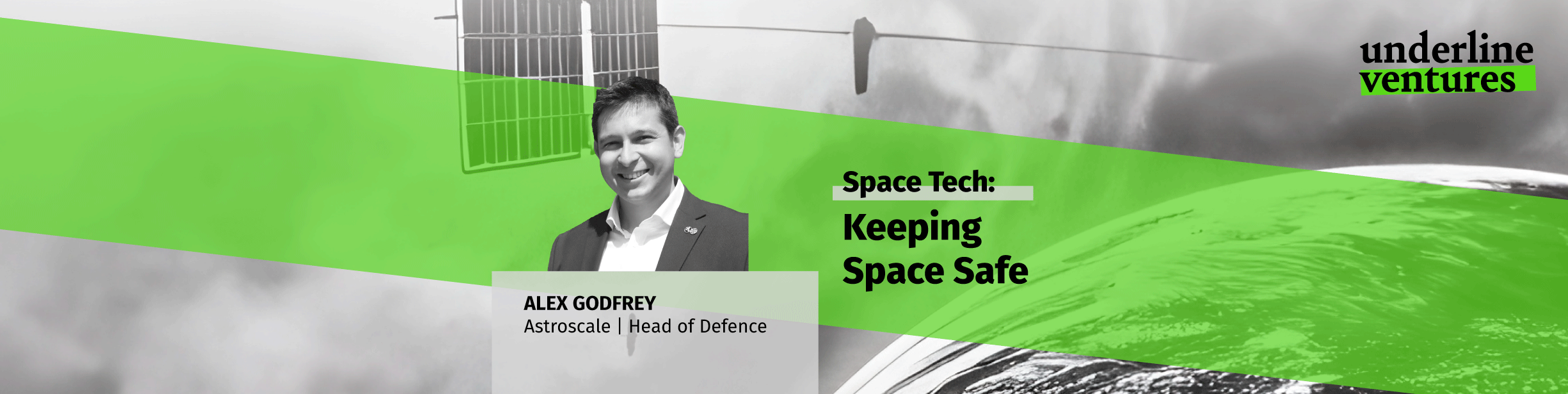 Visual illustrating Alex Godfrey from Astroscale